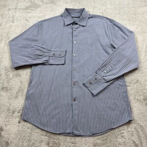 John Varvatos button up shirt men’s size 41/16R striped gray double Barrel
